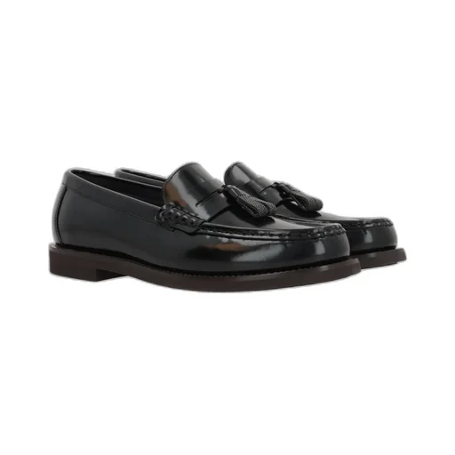 Monili-Tassel Polished Leather Loafers