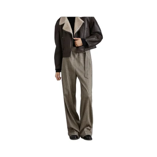 Chevron Loose Fit Belted Trousers