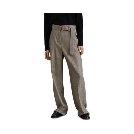 Chevron Loose Fit Belted Trousers