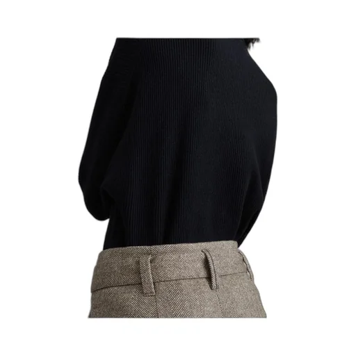 Chevron Loose Fit Belted Trousers