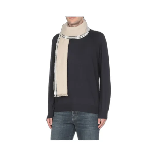 Striped Border Cashmere Scarf