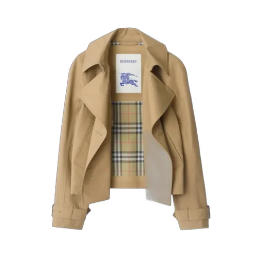 Cropped Cotton Trench Jacket