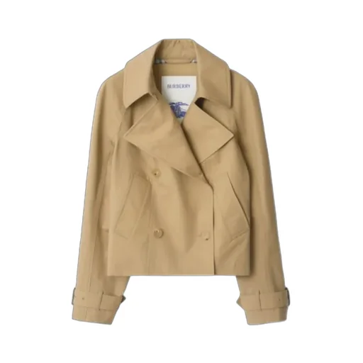 Cropped Cotton Trench Jacket