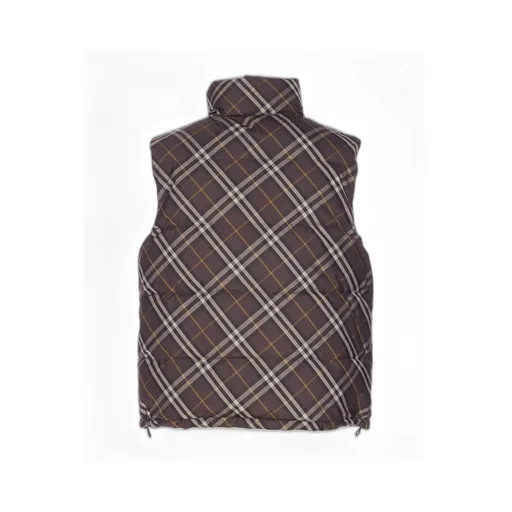 Checked Zip-Up Reversible Puffer Vest