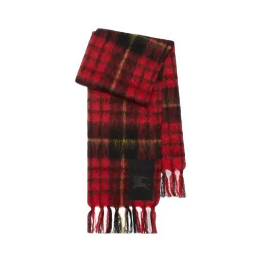 Checked Fringed-Edge Scarf