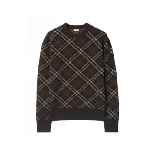 Checked Crewneck Knitted Jumper