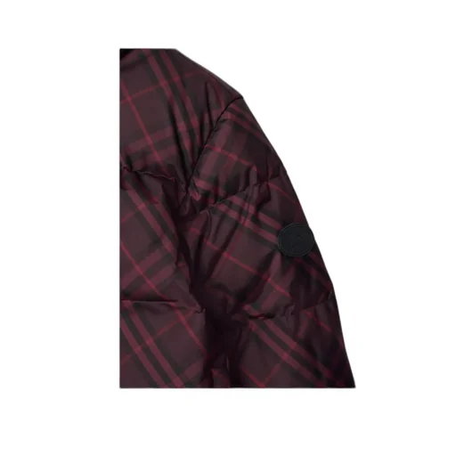 Checked Zip-Up Puffer Jacket