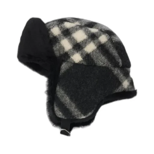 Checked Tribar Trapper Hat