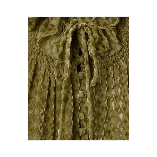 Silk Blend Velvet Blouse