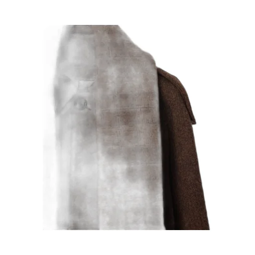 Detachable Checked Fringed Scarf Jacket