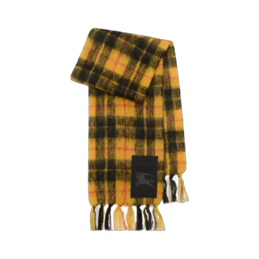 Checked Fringed-Edge Scarf