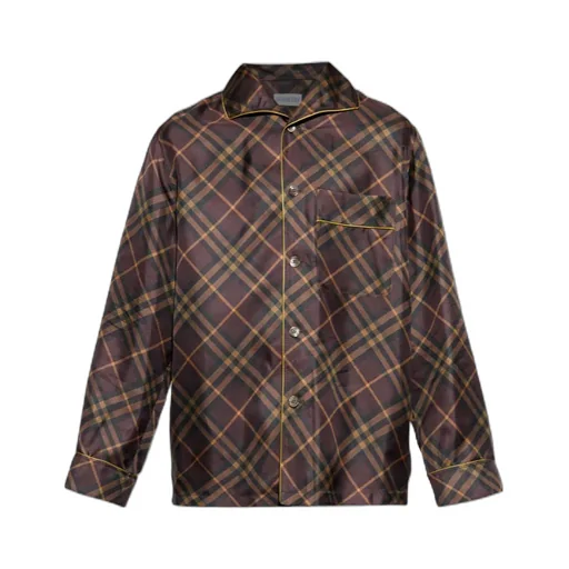Checked Button-Up Pyjama Shirt