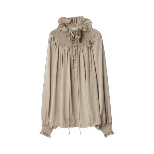 Geometric Self-Tied Neck Blouse