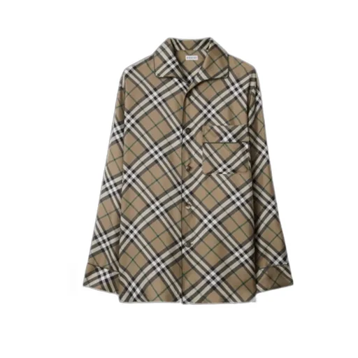 Checked Button-Up Pyjama Shirt