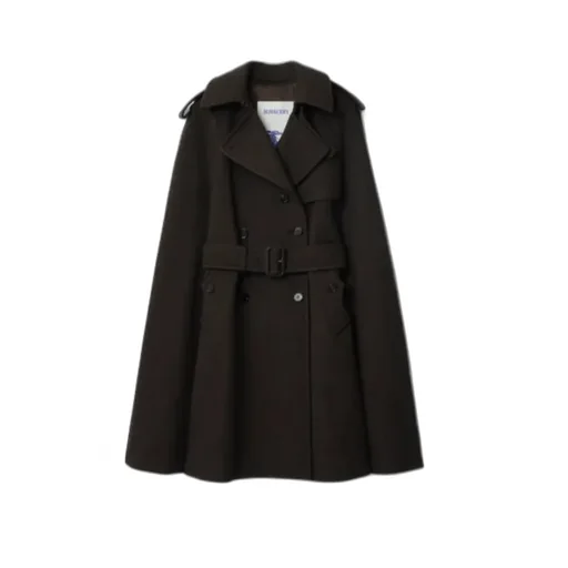 Double Breasted Belted Trench Cape