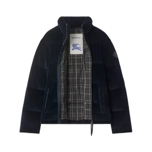 Ekd Logo Patch Cropped Corduroy Down Jacket