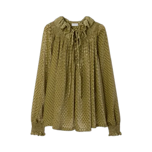 Silk Blend Velvet Blouse