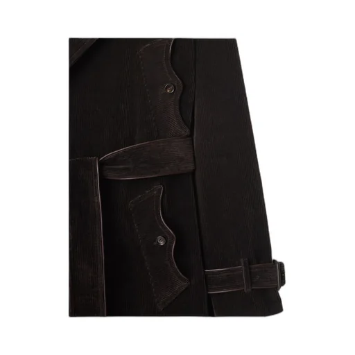 Belted Waist Corduroy Trench Coat