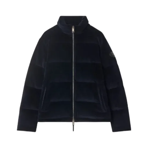 Ekd Logo Patch Cropped Corduroy Down Jacket