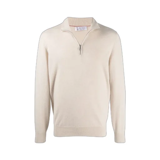 Funnel-Neck Knitted Polo Shirt