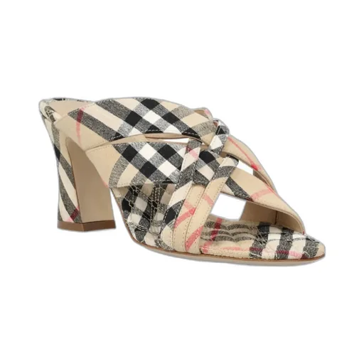 Checked Slip-On Sandals