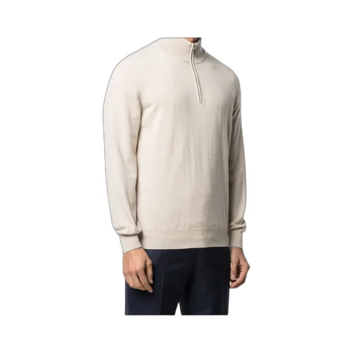 Funnel-Neck Knitted Polo Shirt