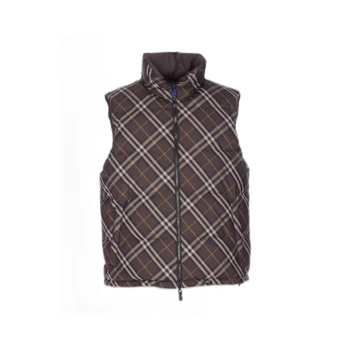 Checked Zip-Up Reversible Puffer Vest