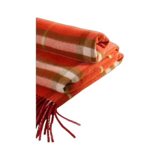 Checked Fringed Scarf