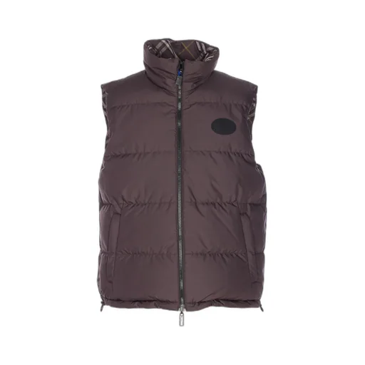 Checked Zip-Up Reversible Puffer Vest