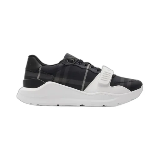 Checked Lace-Up Sneakers