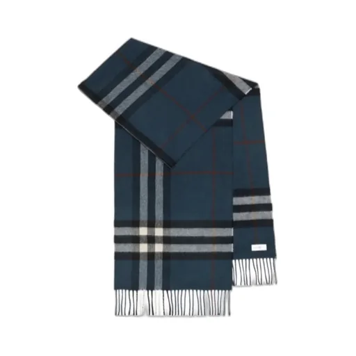 Checked Fringed-Edge Scarf