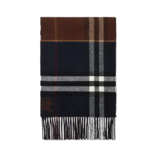 Checked Fringed-Edge Scarf