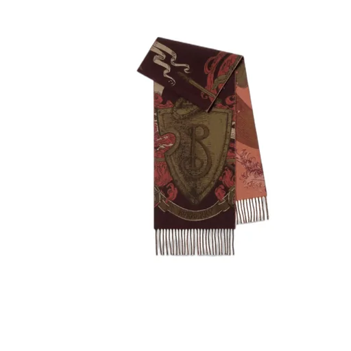 Etched Knight Fringed-Edge Scarf