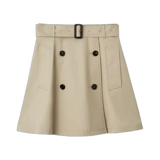 Gabardine Trench Mini Skirt