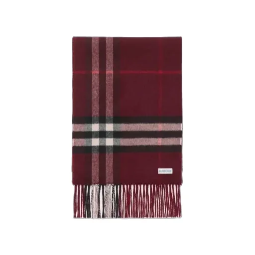 Checked Fringed-Edge Scarf