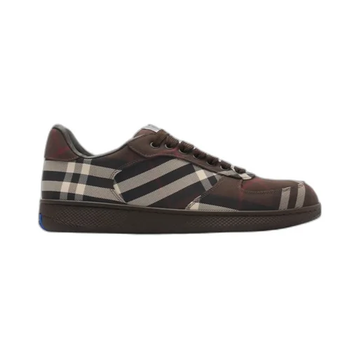 Check-Pattern Lace-Up Sneakers
