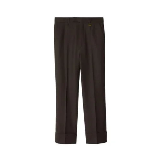 Straight-Leg Pleated Trousers