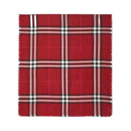 Reversible Checked Frayed-Edge Scarf