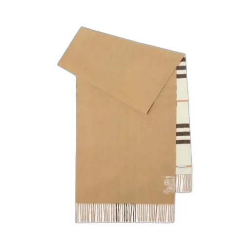 Wide Reversible Checked Fringed Scarf