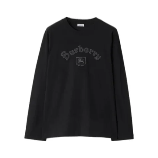 Long-Sleeve Gothic Logo Cotton T-Shirt