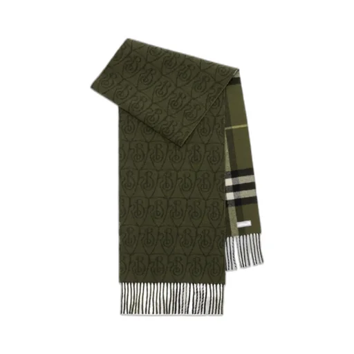 Reversible B Shield Fringed Scarf