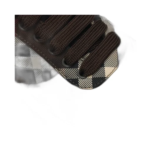 Check-Pattern Lace-Up Sneakers