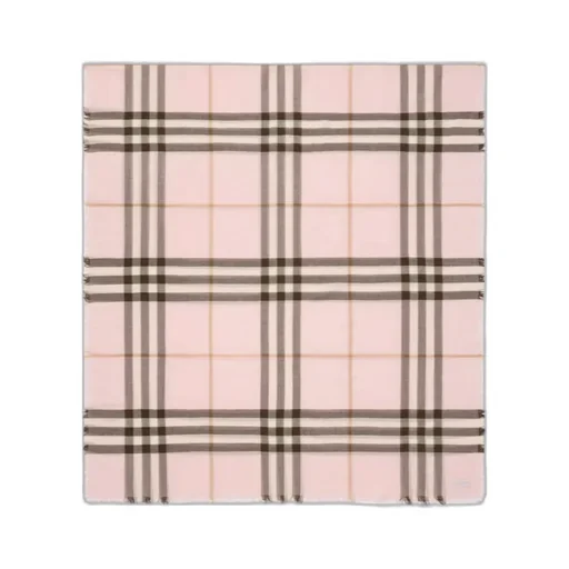 Wide Check Frayed-Edge Scarf