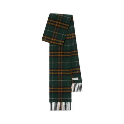 Narrow Check Cashmere Scarf