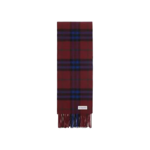 Narrow Check Fringed Scarf