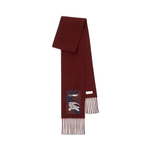 Check Label Fringed Scarf