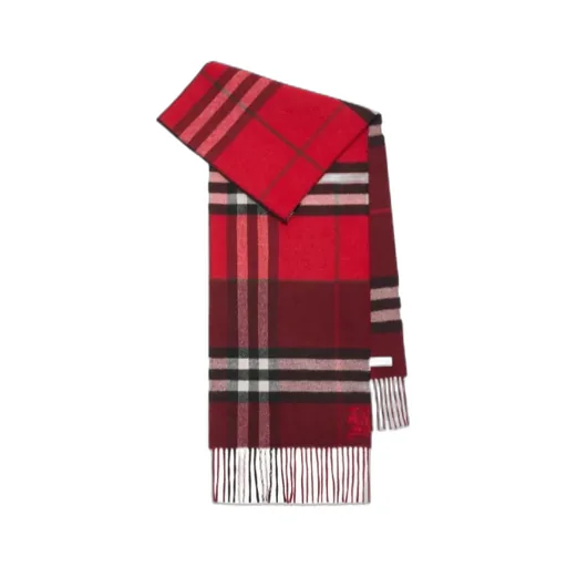 Checked Fringed-Edge Scarf