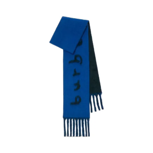 Reversible Logo Jacquard Fringed Scarf