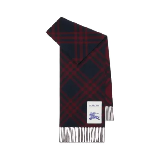 Checked Fringed-Edge Scarf