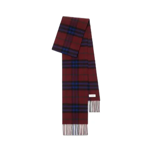 Narrow Check Fringed Scarf